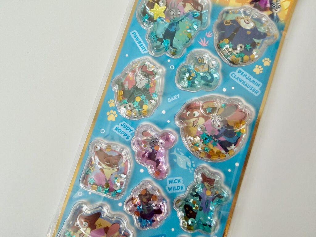 ズートピア2 ウォーターインシール|ジュディ・ニックのキラキラ動くラメ入りシールセット