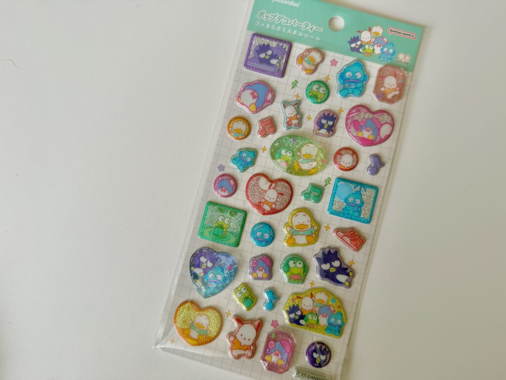 Sanrio クリスタルシール|けろけろけろっぴ・ポチャッコ・バッドばつ丸など人気キャラのぷっくり立体シール