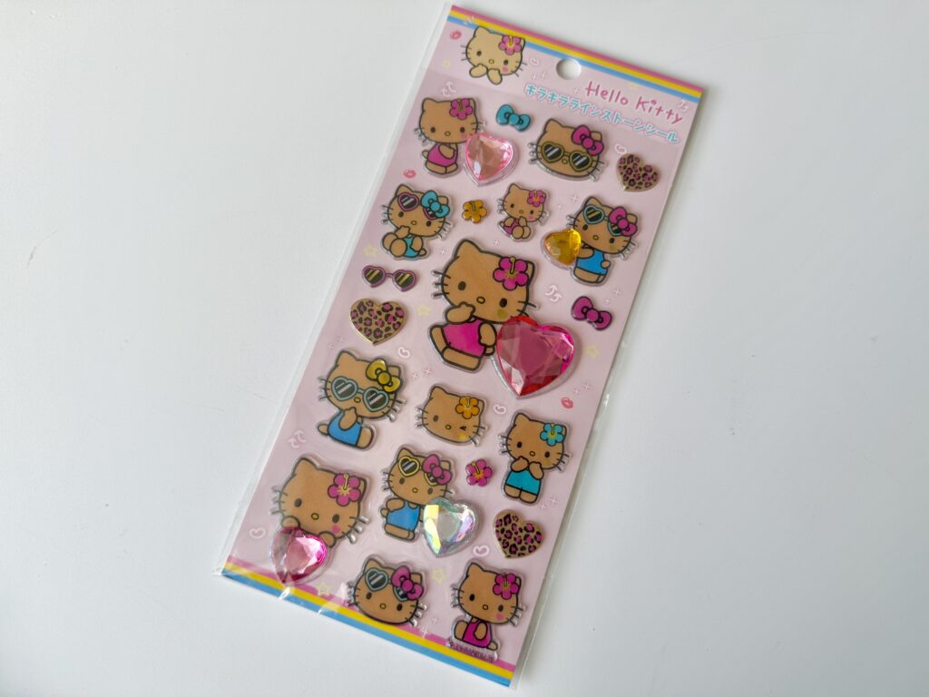 キディランドで見つけたハローキティのキラキララインストーンシール（全体）