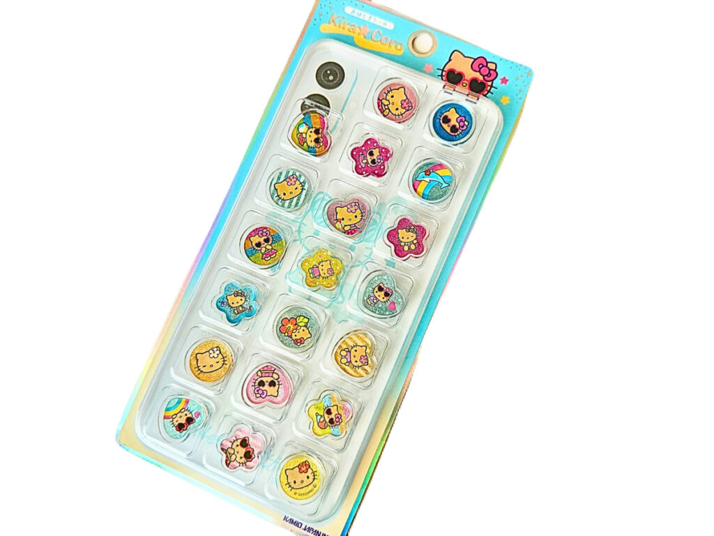 Kira☆Coro サンリオ おはじき風シール 日焼けキティ グリーン台紙