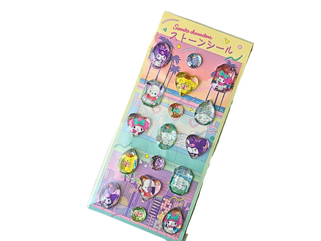 キディランド サンリオキャラクターズ ストーンシール サンセットカラーのデザイン