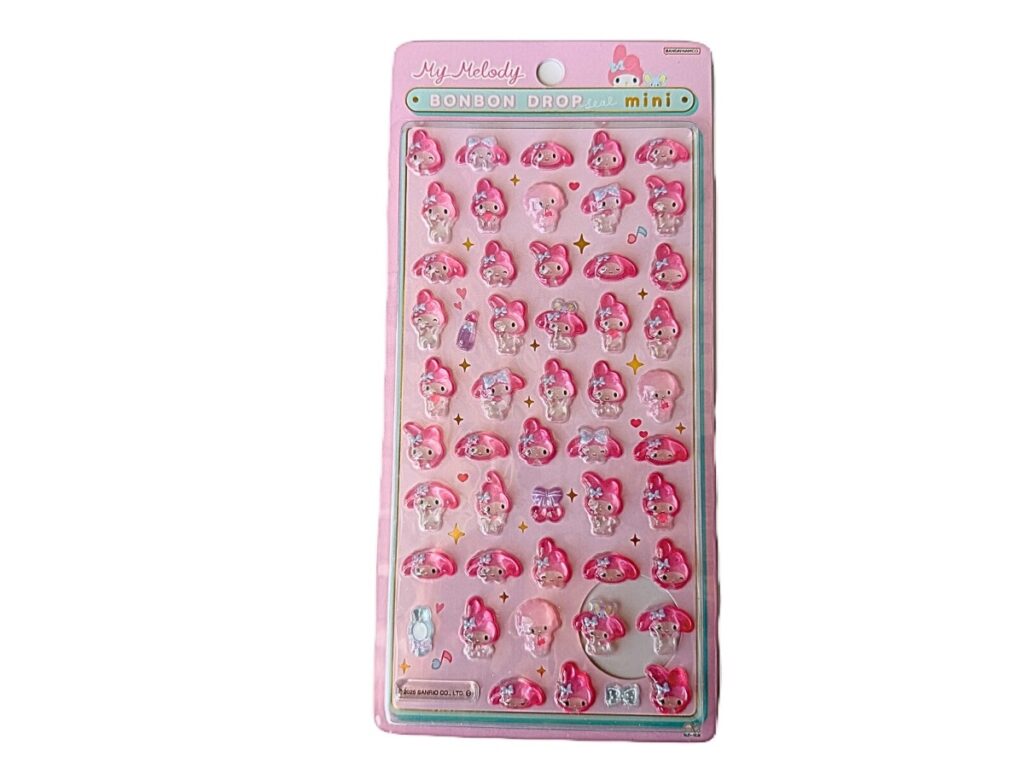 My Melody Bonbon Drop Stickers Mini with glossy puffy 3D stickers