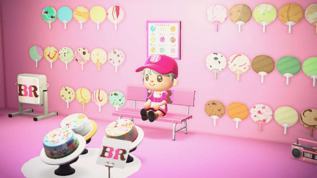 サーティワン限定うちわが飾られたフォトスポット