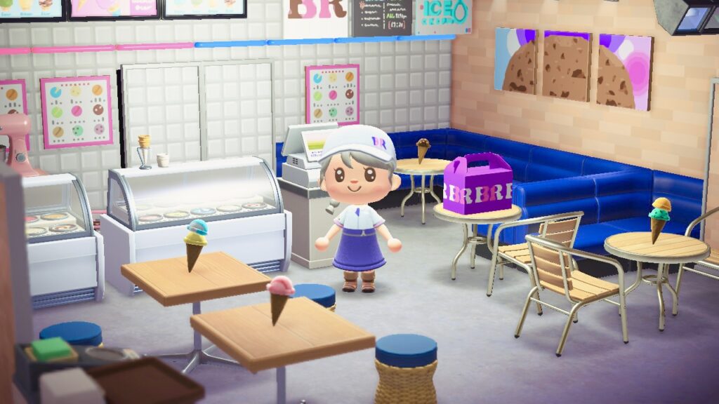 どうぶつの森×サーティワン島のアイスクリームショップ店内