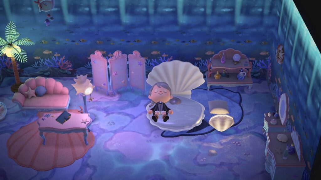 海をテーマにした部屋で眠る