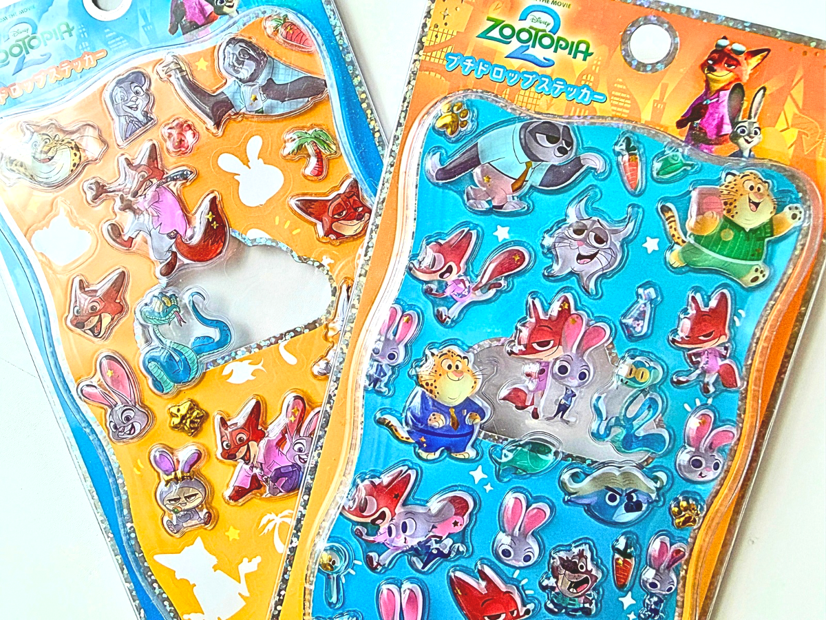 ズートピア2 プチドロップステッカー デザイン違い比較